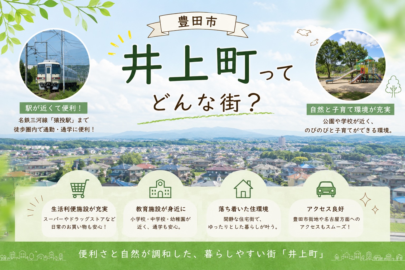 豊田市「井上町」ってどんな街？子育て世代にもおすすめの住みやすさを紹介 画像